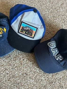 GAP Boys Blue and Black Trucker Hat with Monster Truck Patch